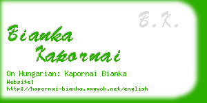 bianka kapornai business card